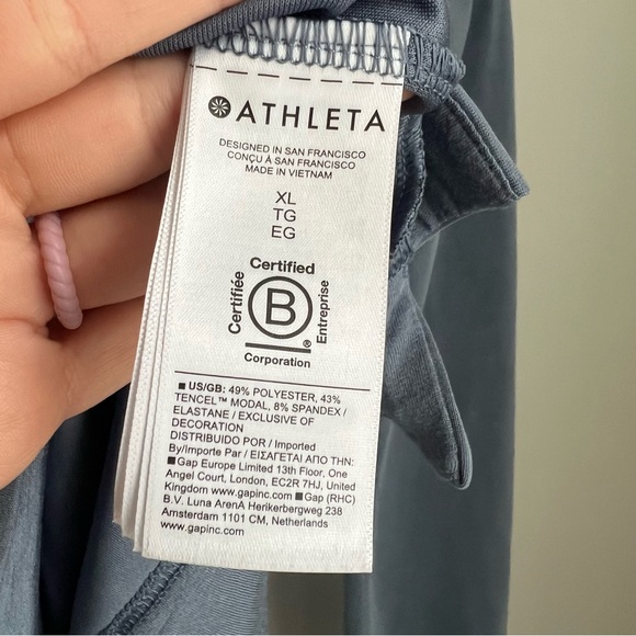 Athleta Seasoft Quarter Zip Pullover Top in Blue Women's Size XL - Picture 4 of 6